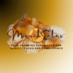 MerchSales logo on a golden crystal background with the tagline "Your shopping experience for quality, value, and convenience."