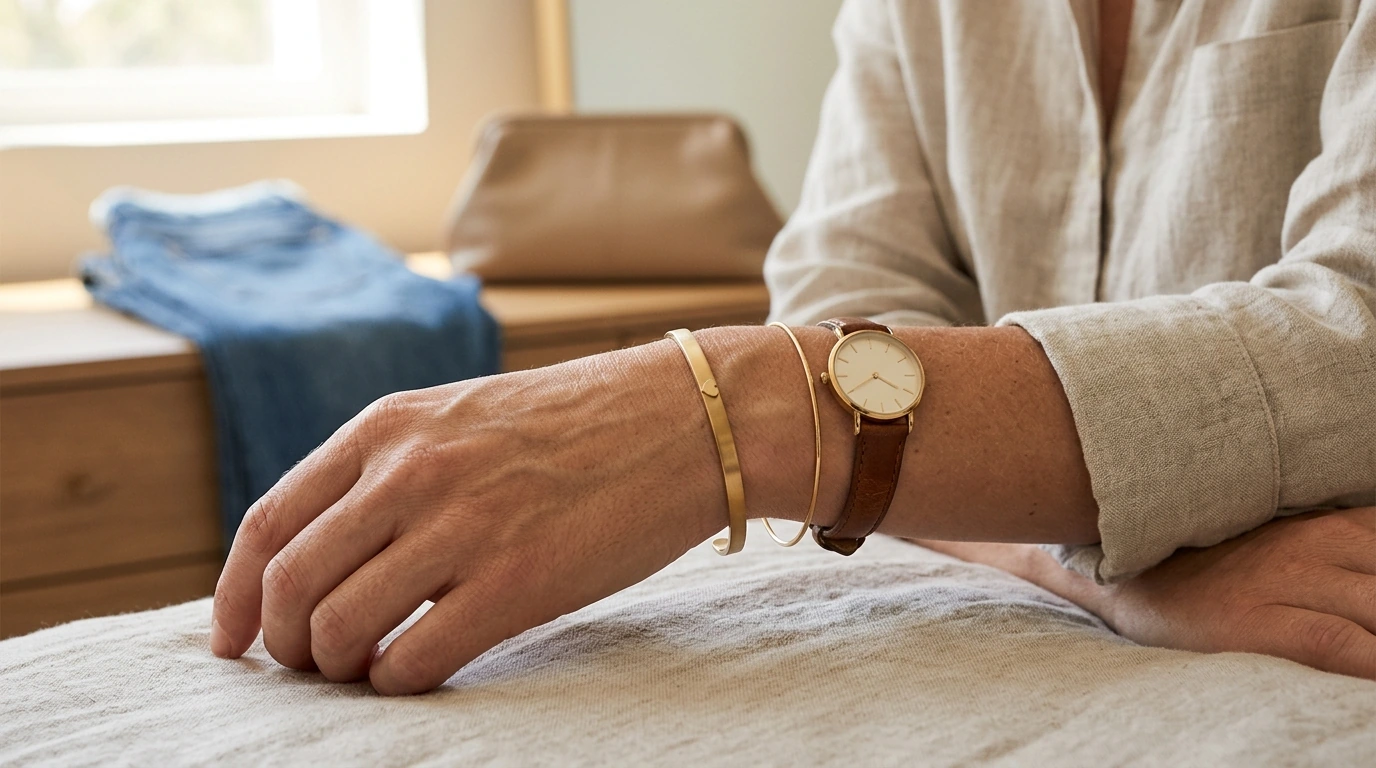 Gold Plated Titanium Heart Cuff: Adjustable Everyday Bangle