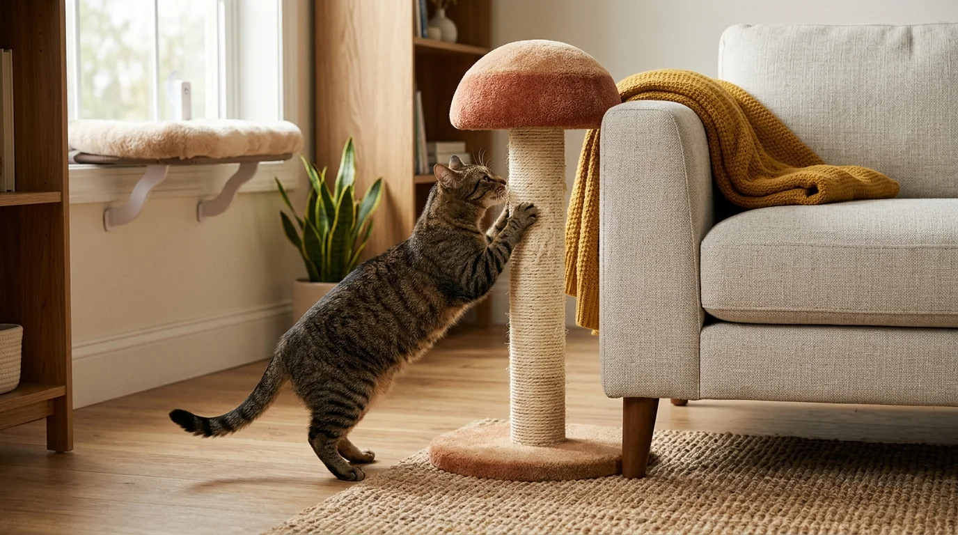 Mushroom Cat Scratching Post: Cute Decor That Saves Sofas